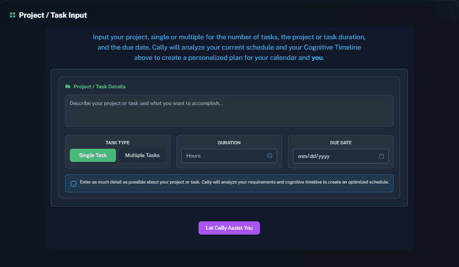 4. Input Your Project